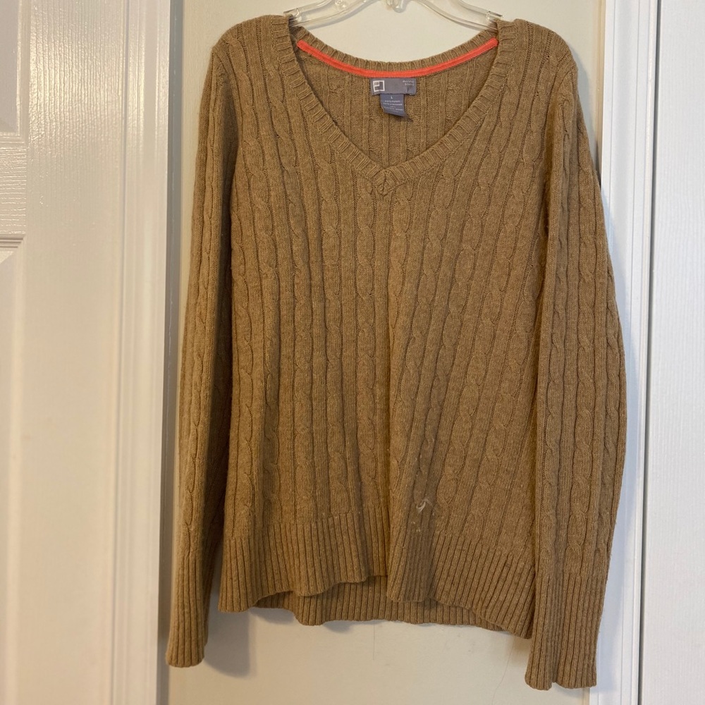 V neck Mustard brown sweater